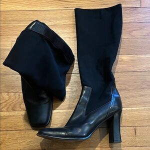 Elegant (leather upper & sole) Black Knee-High Women's Boots